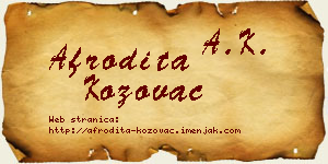 Afrodita Kožovac vizit kartica